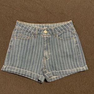 High Rise Striped Shorts